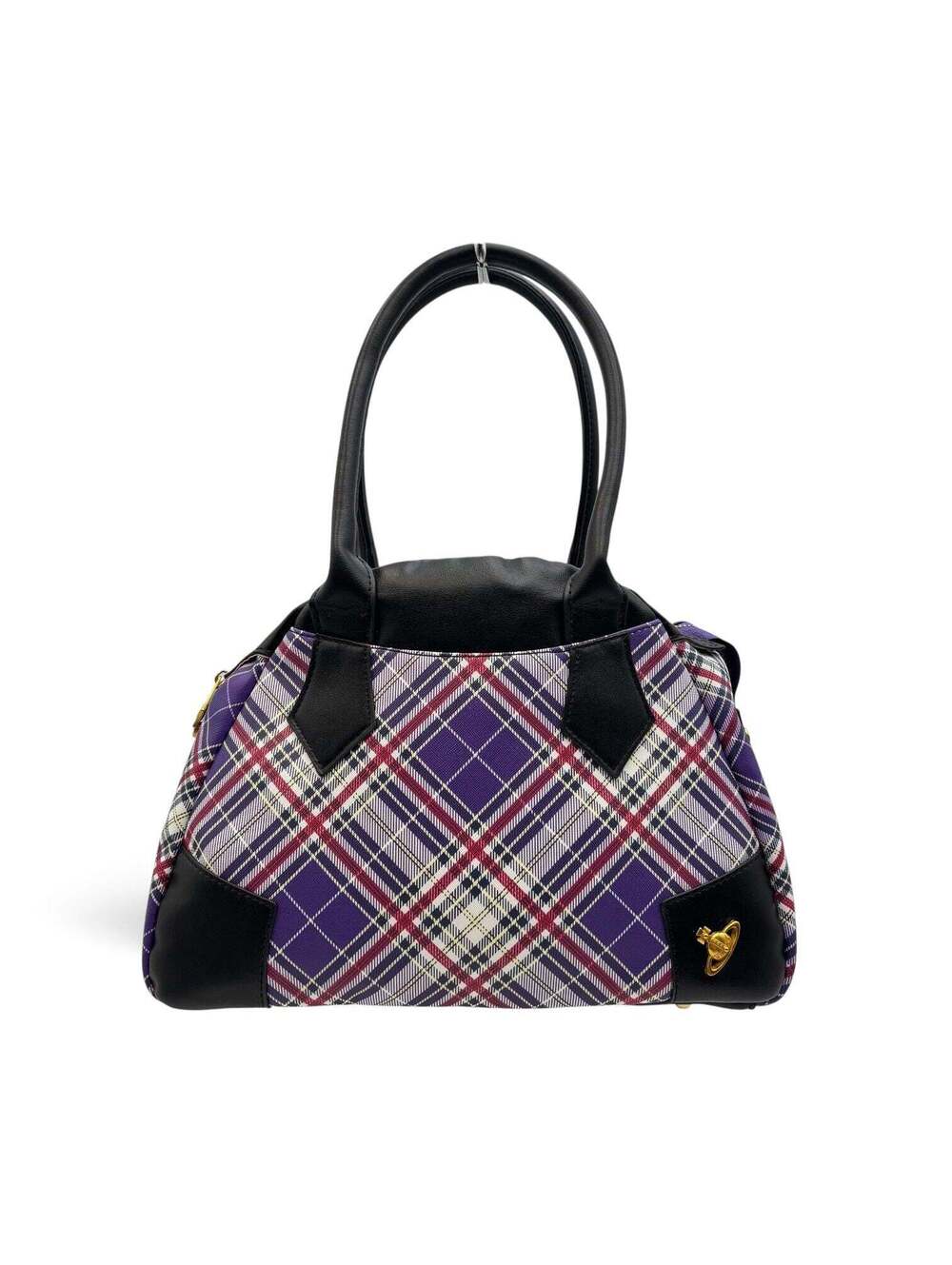 Vivienne Westwood Purple Tartan Orb Handbag